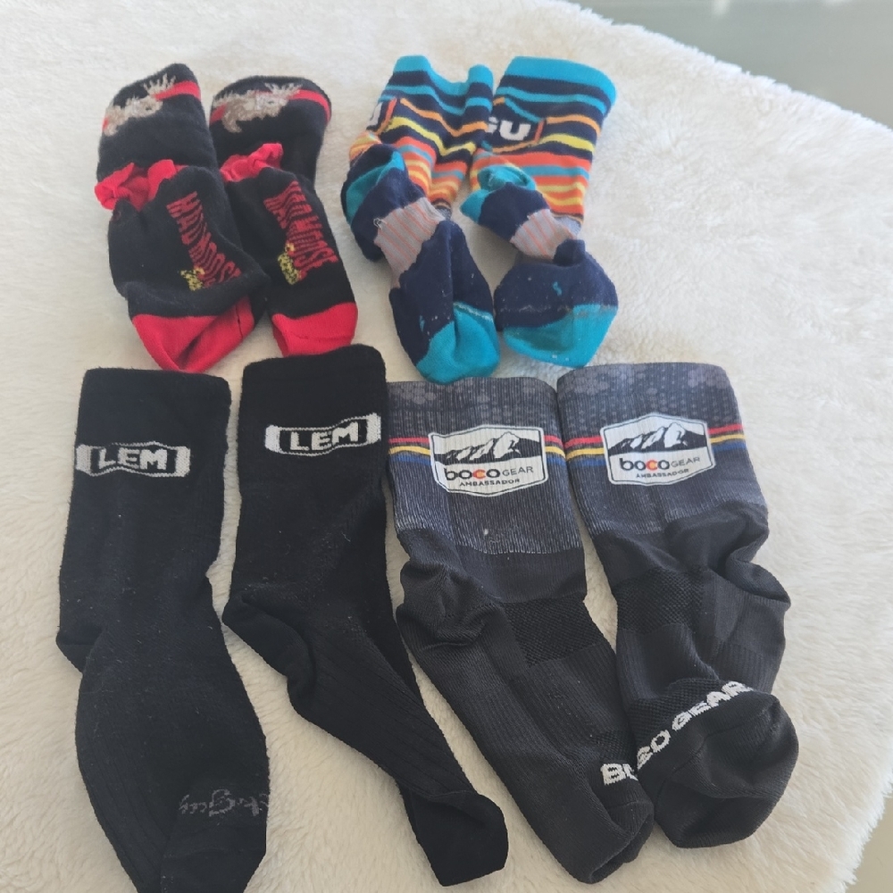 Men's Black and Multicolor Athletic Socks Set